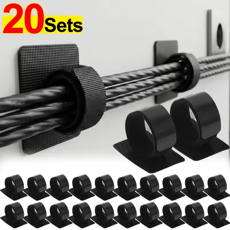Gaming Office Accessories - Adhesive Under Desk Cable Ties Wire
